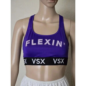 Victoria's Secret VSX "FLEXIN" Purple Racer Back Sports Bra Size M